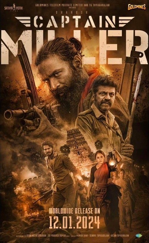 Captain Miller (2024) Hindi(CAM AUDIO) Dubbed HDRip Full Movie 720p 480p